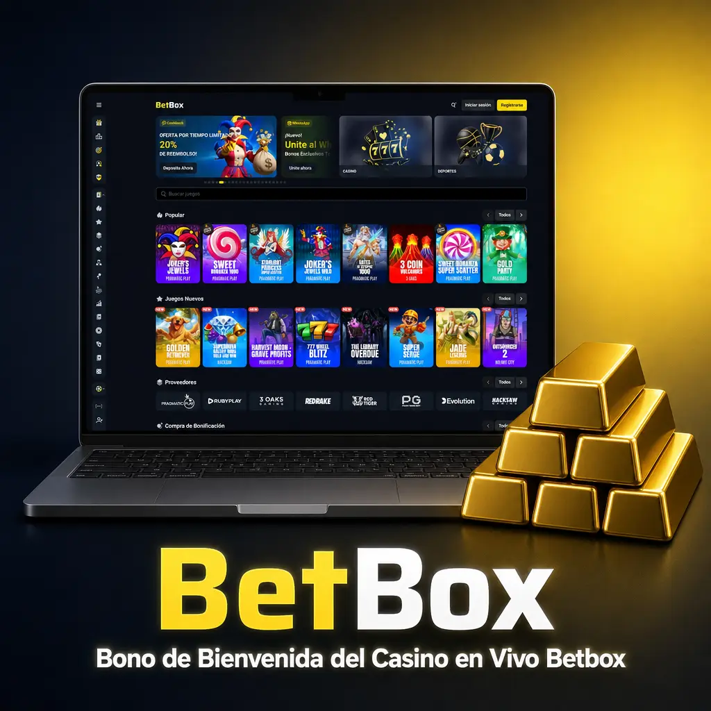 Bono de bienvenida de casino de Betbox: 250% hasta $2.500.000 más 75 giros gratis en 4 depósitos