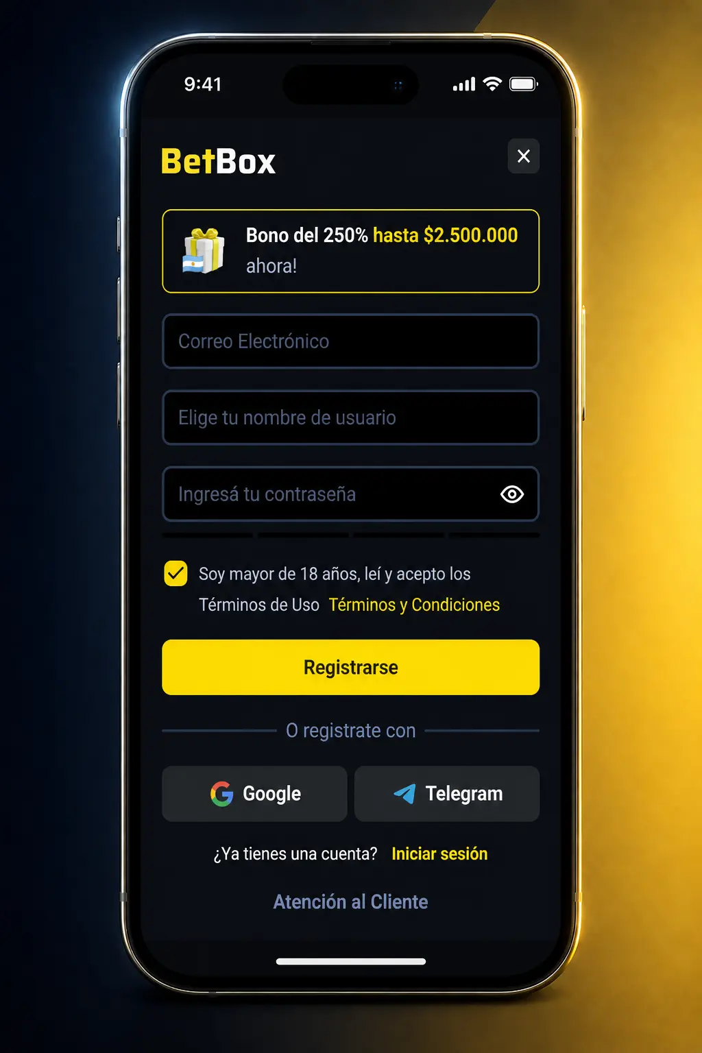 Pasos para reclamar el bono de registro de Betbox: crear cuenta, confirmar, elegir bono, depositar y cumplir rollover.